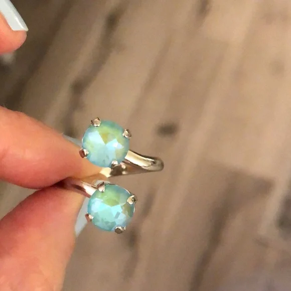 Aquamarine Crystal Statement Ring - Picture 5 of 12